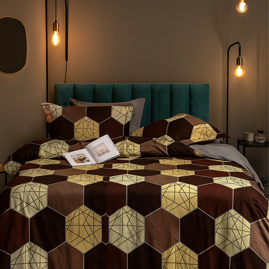Emora Hexa Glaze Cotton Double Size Bedsheet – 108" x 108" (Inch)