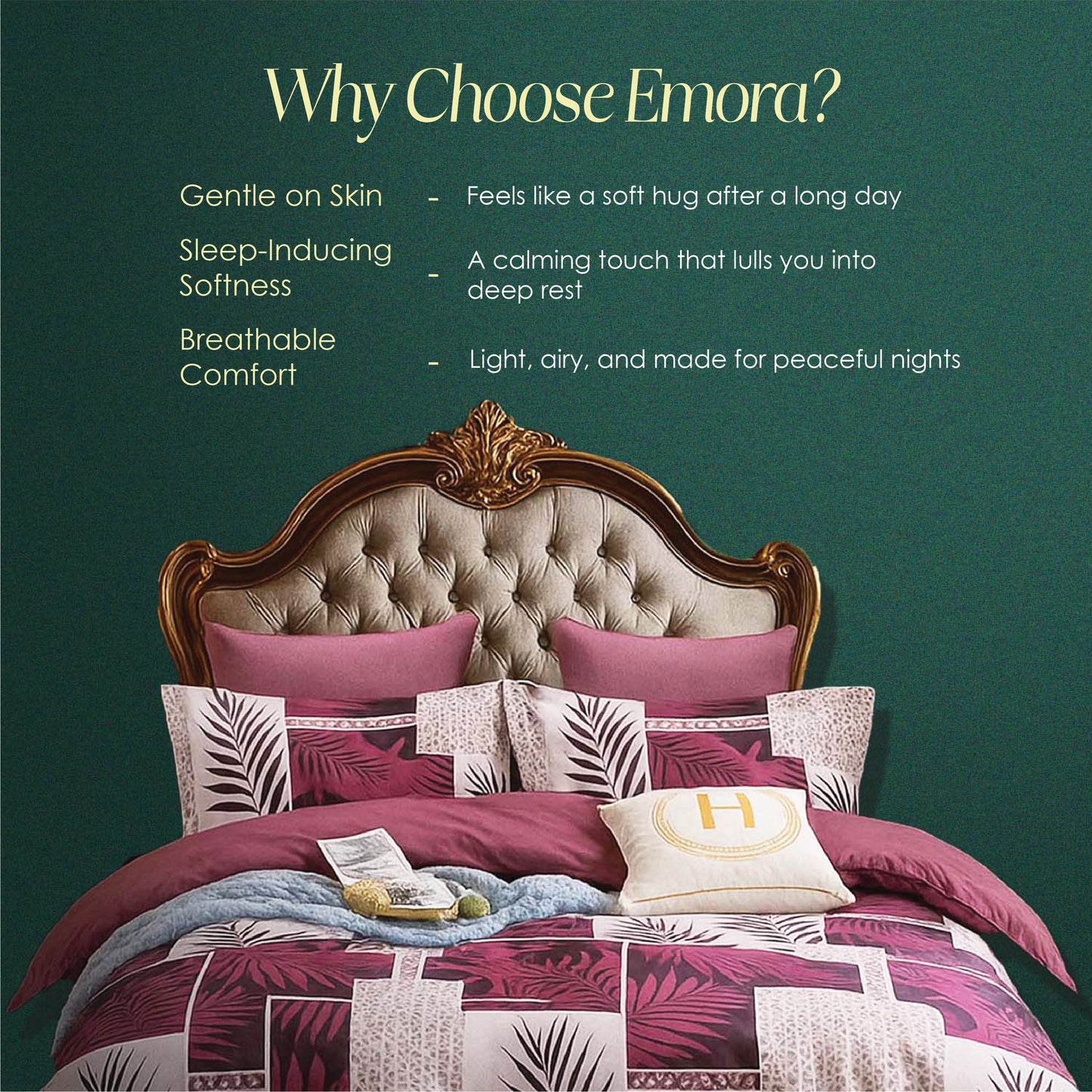 Emora Blush Glaze Cotton Double Size Bedsheet – 108" x 108" (Inch)